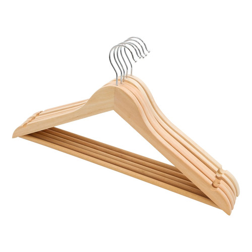 Natural wooden coat hangers - 5,