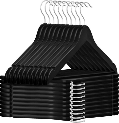 20x black wood hangers 360 - hangers,, 360°