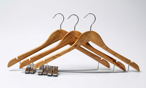 3pcs wooden coat hangers suit - 3pcs,