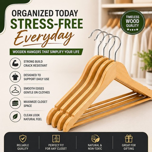 Wooden coat hangers - coat,