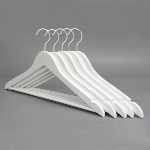 White wooden coat - coat, hangers