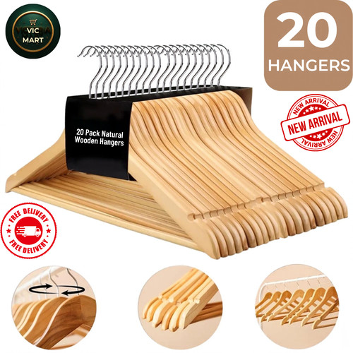 20pcs wooden clothes hangers - 20pcs,